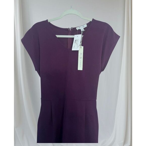 Brand New She + Sky Women's Large Plum Purple Jumpsuit With Pockets - Picture 1 of 8